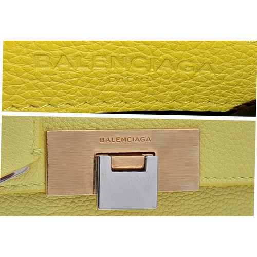 1094 - A BALENCIAGA BELLISSIMA HANDBAG IN FRESH YELLOW LEATHER WITH GOLD AND SILVER COLOURED METALWARE  20 ... 
