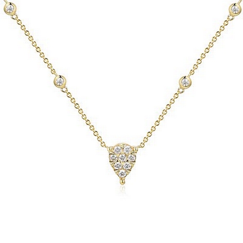 1118 - An 18K Yellow Gold Rubover and Micro Set Round Brilliant Cut Diamond Necklace. 0.45ctw diamonds. 2.9... 