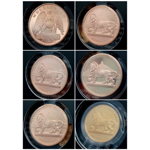 558 - A Worcestershire Medal Service 'The Battle of Waterloo 1815-2015 Commemorative Medal Set. Five bronz... 