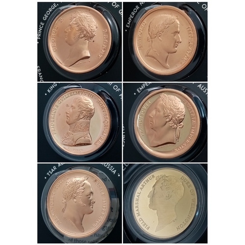 558 - A Worcestershire Medal Service 'The Battle of Waterloo 1815-2015 Commemorative Medal Set. Five bronz... 