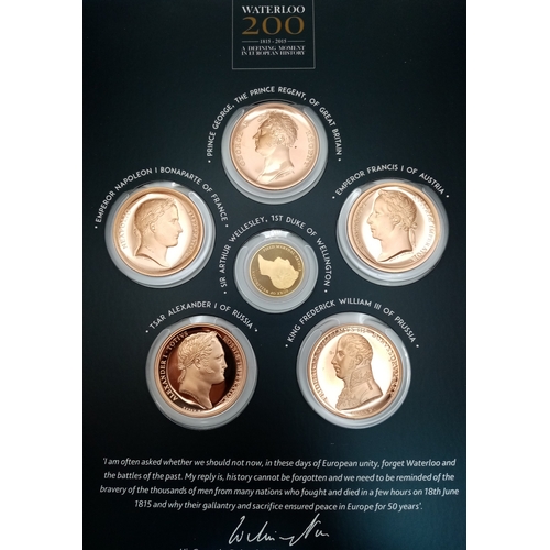 558 - A Worcestershire Medal Service 'The Battle of Waterloo 1815-2015 Commemorative Medal Set. Five bronz... 