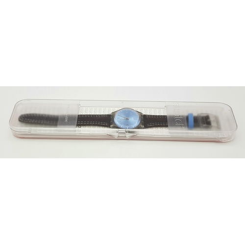 1001 - A SWATCH, BLUE CHOCO WATCH. 2003 MODEL GM415. UNWORN AND IN ORIGINAL PACKAGING. IN FULL WORKING ORDE... 