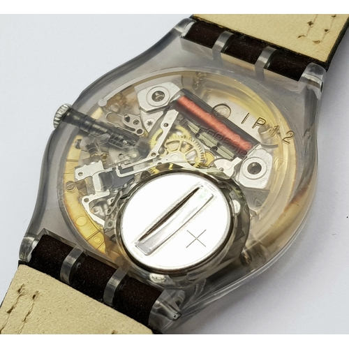 1001 - A SWATCH, BLUE CHOCO WATCH. 2003 MODEL GM415. UNWORN AND IN ORIGINAL PACKAGING. IN FULL WORKING ORDE... 