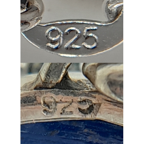 1084 - A Vintage Sterling Silver Kyanite and Mystic Topaz Pendant on a later 46cm Length Sterling Silver Ch... 