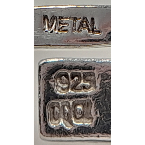 1161 - A Pretty Sterling Silver and Cubic Zirconia Love Bracelet-19cm length. Set with Sixteen 6mm Oval Cut... 