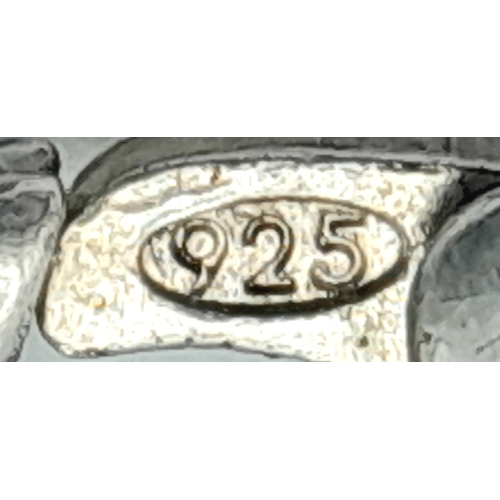 1107 - A purple and brown mixed stone bead necklace with 925 silver clasp. Approx 49cm length. Please see p... 