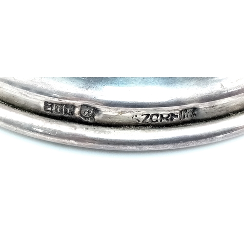 131 - An Antique Sterling Silver Ornate Bar Mitzvah Kiddush Cup. 15cm tall. 92g.