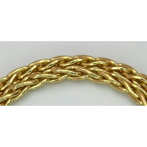160 - An 18K Yellow Gold Rope Chain/Necklace. 40cm. 6.9g