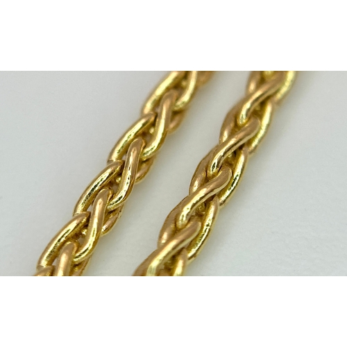 160 - An 18K Yellow Gold Rope Chain/Necklace. 40cm. 6.9g