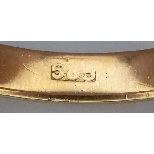 190 - A 14K Yellow Gold Band Ring. 4mm width. Size R 1/2. 2.9g.