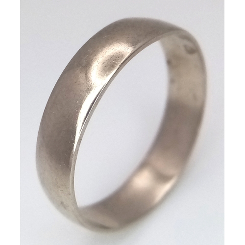 363 - A 9K Gold Band Ring. 5mm width. Size K 1/2. 1.45g.