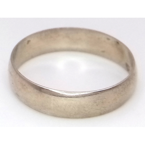363 - A 9K Gold Band Ring. 5mm width. Size K 1/2. 1.45g.