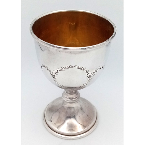 393 - A Vintage Sterling Silver Kiddush Cup. Birmingham hallmarks. 9cm tall. 45g.