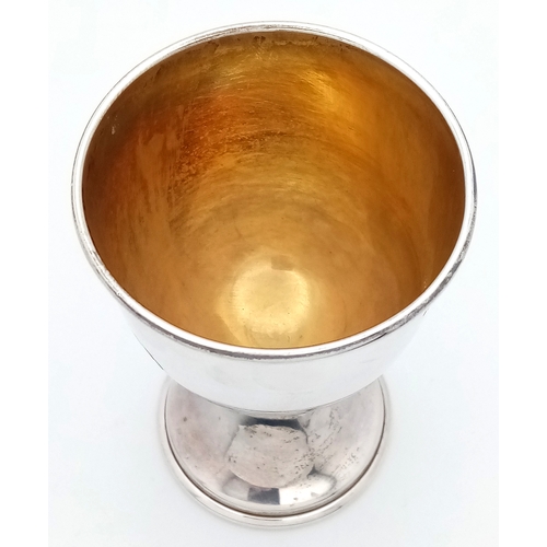 393 - A Vintage Sterling Silver Kiddush Cup. Birmingham hallmarks. 9cm tall. 45g.