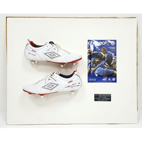 69 - A Pair of Chelsea Legend, John Terry's 500th game SIGNED Back-Up Boots. On the 30th of April 2011 Ch... 