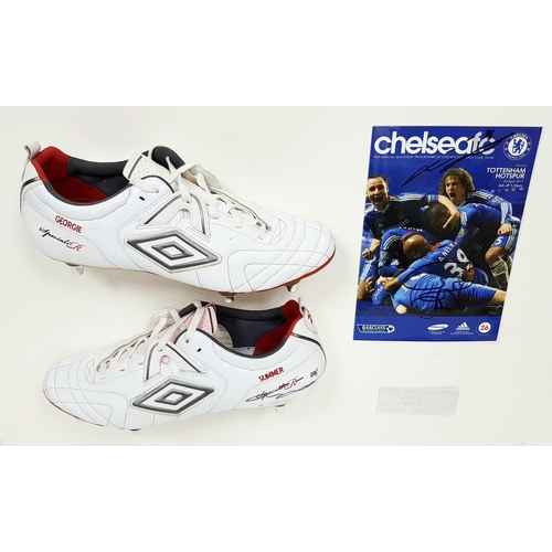 69 - A Pair of Chelsea Legend, John Terry's 500th game SIGNED Back-Up Boots. On the 30th of April 2011 Ch... 