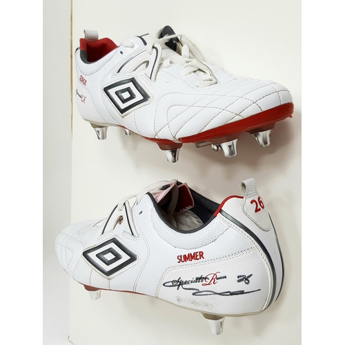 69 - A Pair of Chelsea Legend, John Terry's 500th game SIGNED Back-Up Boots. On the 30th of April 2011 Ch... 