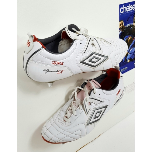 69 - A Pair of Chelsea Legend, John Terry's 500th game SIGNED Back-Up Boots. On the 30th of April 2011 Ch... 