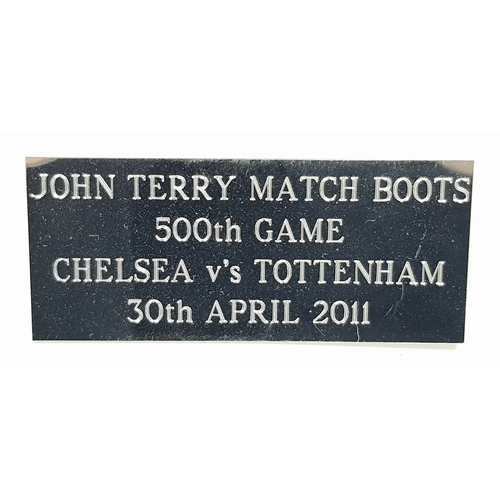 69 - A Pair of Chelsea Legend, John Terry's 500th game SIGNED Back-Up Boots. On the 30th of April 2011 Ch... 