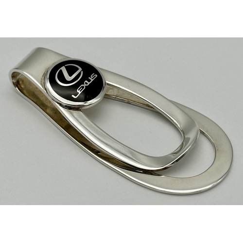 1267 - A STERLING SILVER, LEXUS CAR MANUFACTURER, MONEY CLIP. 17.6G. A/S SIL 14.