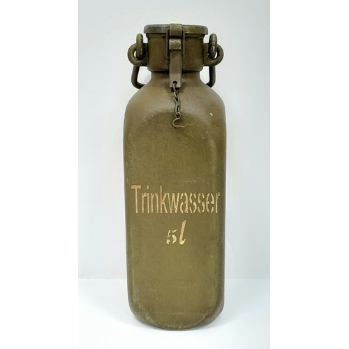 381 - WW2 German Africa Corps 5 Ltr “Trink Wasser” Drinking Water Container. Nice Makers Stamp on Base.