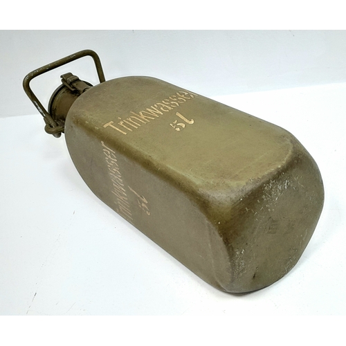 381 - WW2 German Africa Corps 5 Ltr “Trink Wasser” Drinking Water Container. Nice Makers Stamp on Base.