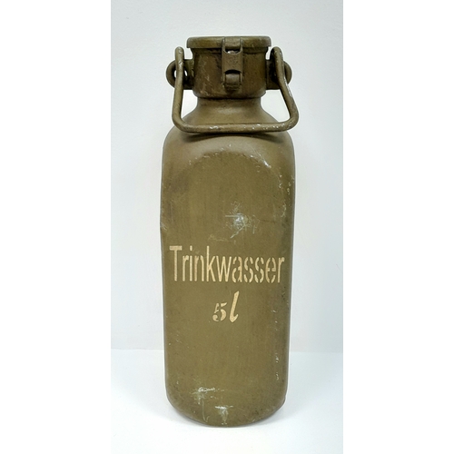 381 - WW2 German Africa Corps 5 Ltr “Trink Wasser” Drinking Water Container. Nice Makers Stamp on Base.