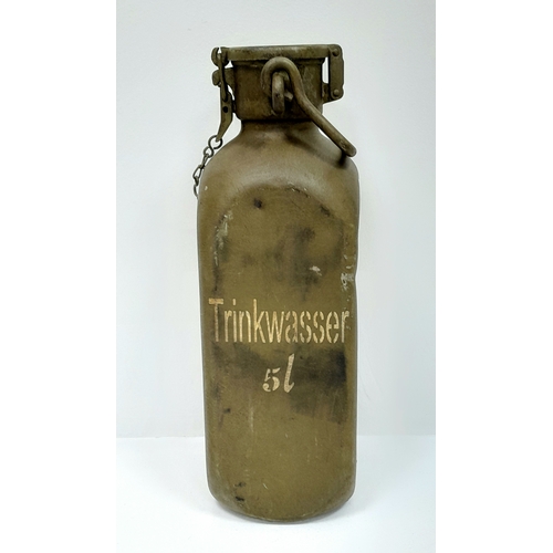 381 - WW2 German Africa Corps 5 Ltr “Trink Wasser” Drinking Water Container. Nice Makers Stamp on Base.