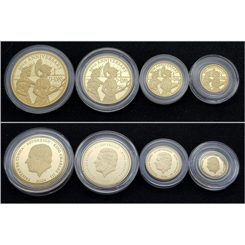 151 - A Hattons of London Commemorative 22k Gold Proof Sovereign Set - 80th Anniversary of D-Day. Full, ha... 