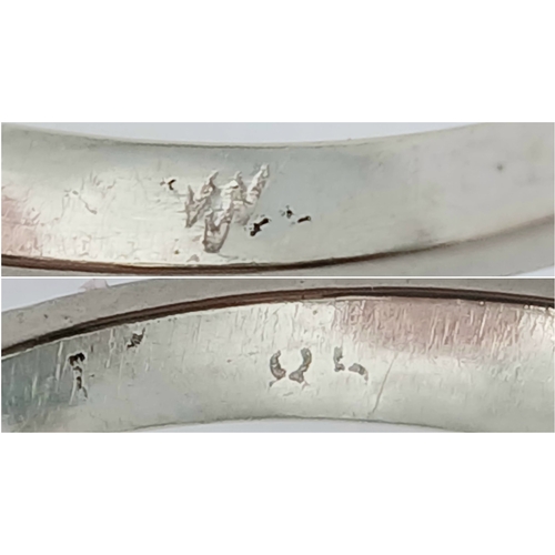 159 - A 14K White Gold, Diamond And Emerald Set Ring. 2.8G, Size O. Sc 6022