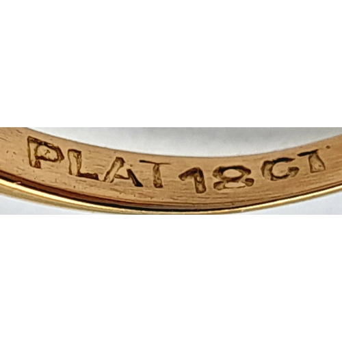 223 - An 18K Yellow Gold And Platinum, Vintage, Diamond And Ruby Set Cluster Ring. 2.1G, Size J. Sc 6052