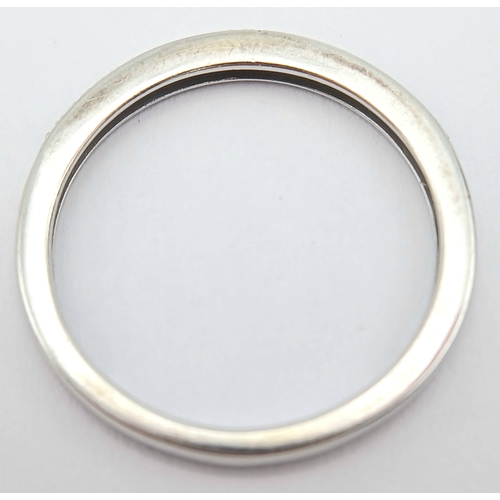 405 - A 9K White Gold, Diamond Set, half Eternity Ring. 1.6G, Size O. Sc 6011