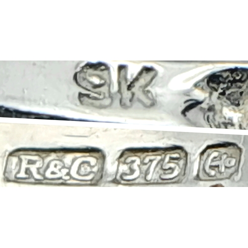 293 - A Stylish 9 Carat White Gold and Five Emerald Set Ring Size N. Set with Five 4mm Quality Round Cut E... 