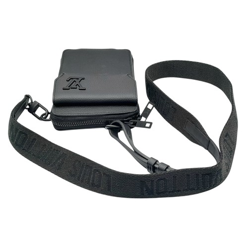 199 - A Black Louis Vuitton Outdoor Pouch Crossbody Bag. Black leather exterior with black hardware, adjus... 