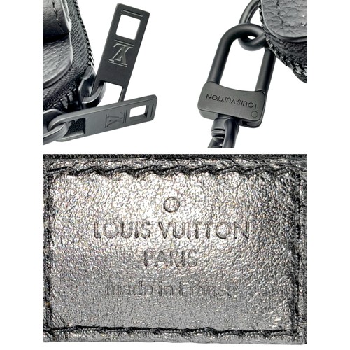 199 - A Black Louis Vuitton Outdoor Pouch Crossbody Bag. Black leather exterior with black hardware, adjus... 