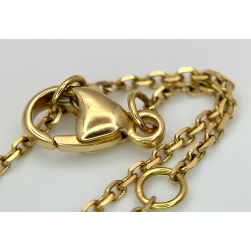 234 - A Messika 18K Yellow Gold and Diamond Necklace.  34cm length. Total weight: 4.03g. Comes with origin... 