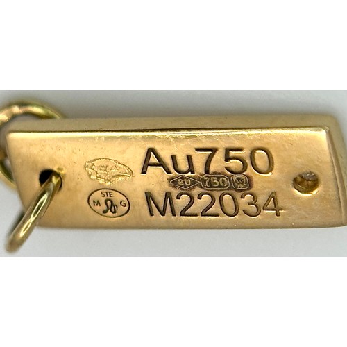 234 - A Messika 18K Yellow Gold and Diamond Necklace.  34cm length. Total weight: 4.03g. Comes with origin... 