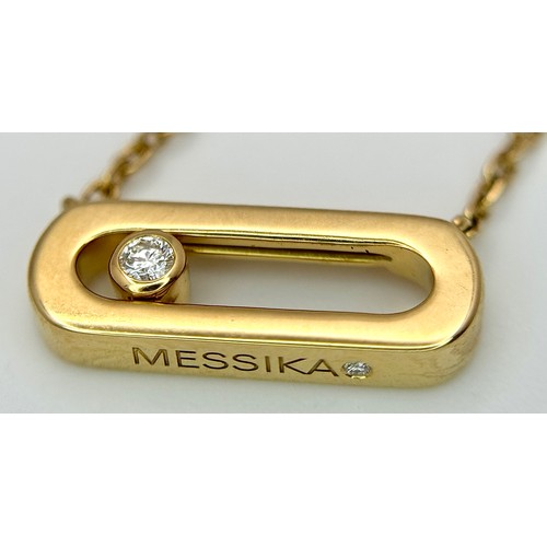 234 - A Messika 18K Yellow Gold and Diamond Necklace.  34cm length. Total weight: 4.03g. Comes with origin... 