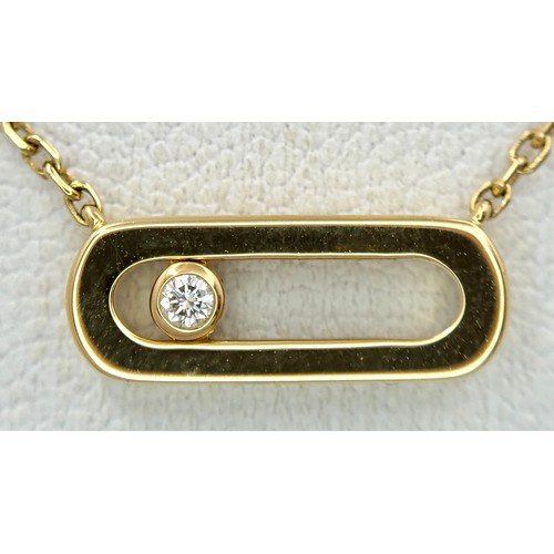 234 - A Messika 18K Yellow Gold and Diamond Necklace.  34cm length. Total weight: 4.03g. Comes with origin... 