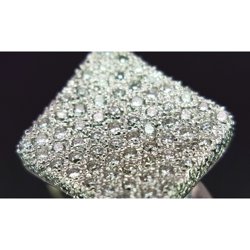 146 - An 18K White Gold, Fancy Diamond Set Ring. 0.50Tcw, 5.6G, Size H. Tan 6015