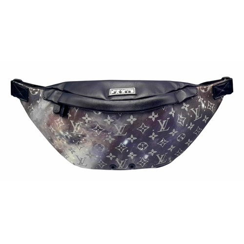 172 - A Louis Vuitton Monogram Galaxy Bumbag. Black and grey monogram coated canvas exterior with black-to... 