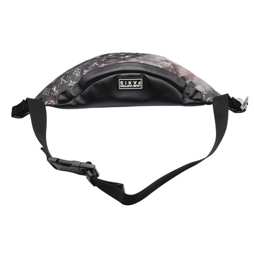 172 - A Louis Vuitton Monogram Galaxy Bumbag. Black and grey monogram coated canvas exterior with black-to... 