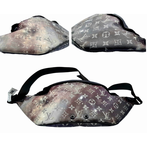 172 - A Louis Vuitton Monogram Galaxy Bumbag. Black and grey monogram coated canvas exterior with black-to... 