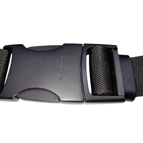 172 - A Louis Vuitton Monogram Galaxy Bumbag. Black and grey monogram coated canvas exterior with black-to... 