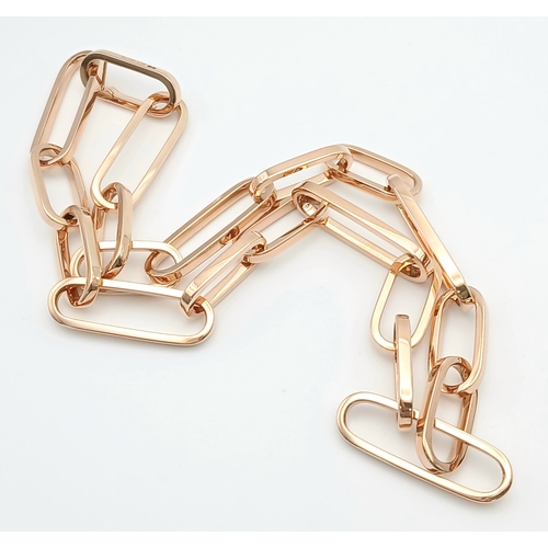 206 - A Bucherer 18K rose gold link chain necklace. Total weight 45.56G. 46cm length. Comes with card of a... 