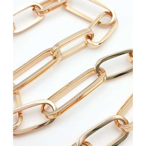 206 - A Bucherer 18K rose gold link chain necklace. Total weight 45.56G. 46cm length. Comes with card of a... 