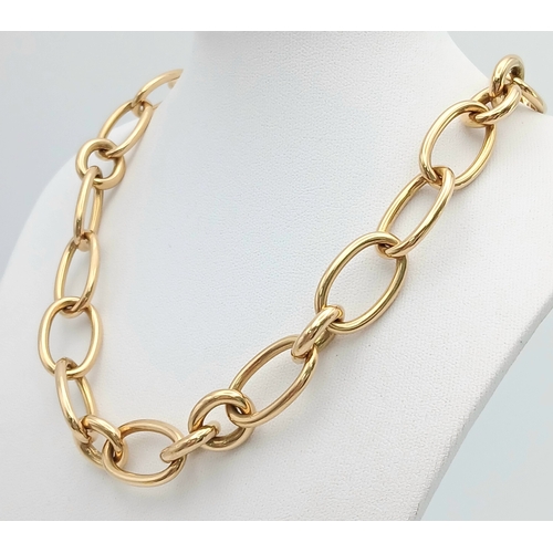 220 - A Bucherer 18K yellow gold link chain necklace. Total weight 41.31G. 40cm length. Comes with card of... 
