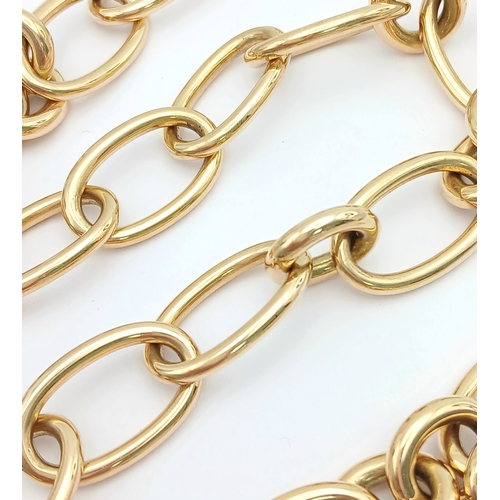 220 - A Bucherer 18K yellow gold link chain necklace. Total weight 41.31G. 40cm length. Comes with card of... 