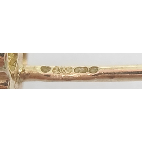 418 - A Pretty Pair of 9K Gold Emerald and Diamond Stud Earrings. 6mm Wide. Set with Three Round Cut Emera... 