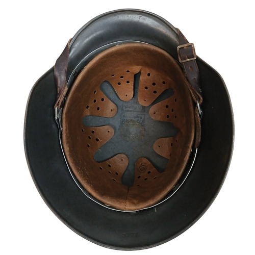 130 - WW2 German M-35 Double Decal Luftwaffe Helmet with Liner & Chin Strap. Some attempts have been made ... 